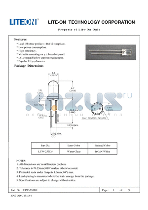 LTW-2S3D8 datasheet - Property of Lite-On Only