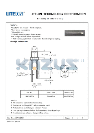 LTW-815D4 datasheet - Property of Lite-On Only