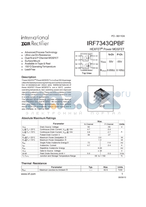 IRF7343QPBF_10 datasheet - HEXFET POWER MOSFET