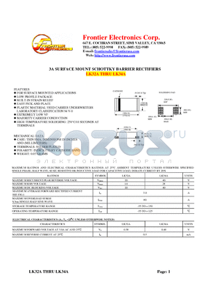 LK32A datasheet - 3A SURFACE MOUNT SCHOTTKY BARRIER RECTIFIERS