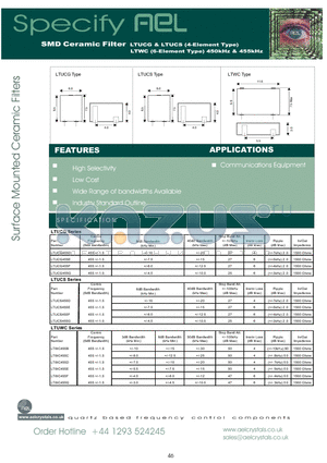 LTWC455B datasheet - SMD Ceramic Filter