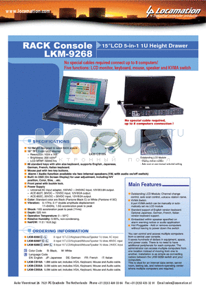 LKM-9268 datasheet - 15LCD 5-in-1 1U Height Drawer