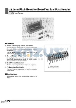 MDF14A-7P-2.5DS datasheet - 2.5mm Pitch Board to Board Vertical Post Header