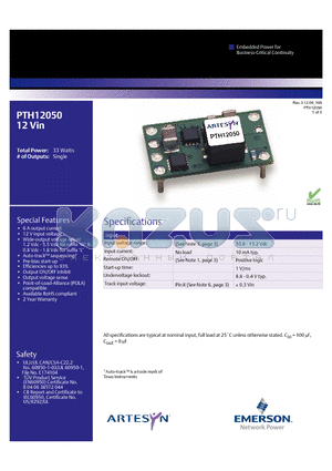 PTH12050WAST datasheet - 12 Vin