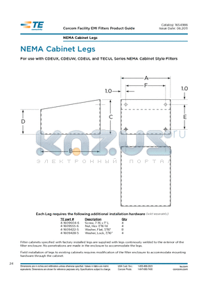 LU100 datasheet - NEMA Cabinet Legs