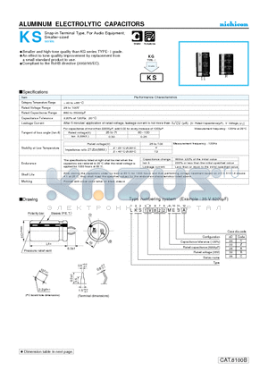 LKS1E562MESZ datasheet - ALUMINUM ELECTROLYTIC CAPACITORS