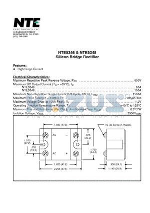 NTE5346 datasheet - Silicon Bridge Rectifier