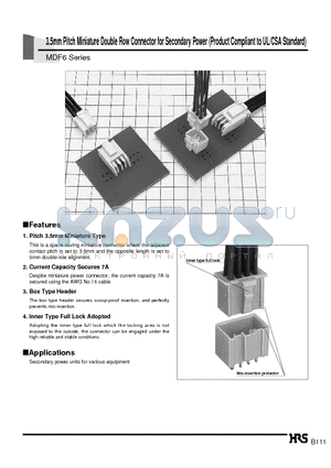 MDF6-18DP-3.5DSA datasheet - 3.5mm Pitch Miniature Double Row Connector for Secondary Power (Product Compliant to UL/CSA Standard)