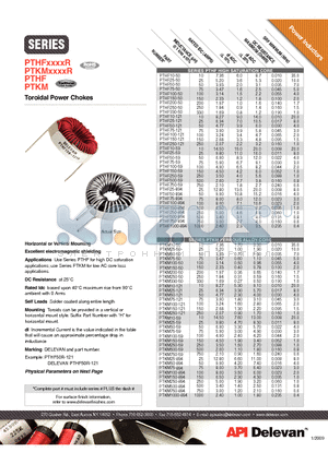 PTHF10-50_10 datasheet - Toroidal Power Chokes