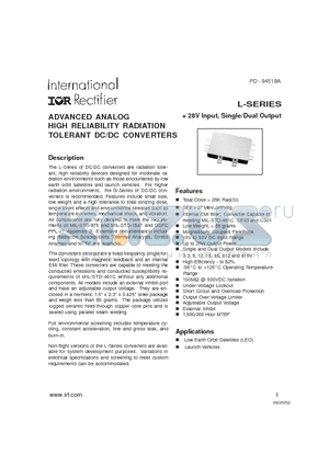 M3L2803R3D datasheet - ADVANCED ANALOG HIGH RELIABILITY RADIATION TOLERANT DC/DC CONVERTERS