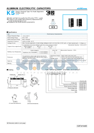 LKS1V332MESY datasheet - ALUMINUM ELECTROLYTIC CAPACITORS