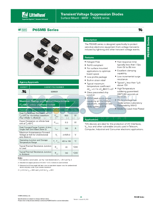 P6SMB datasheet - Transient Voltage Suppression Diodes