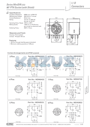 MDIN04SS datasheet - 90` PTH Socket (with Shield)