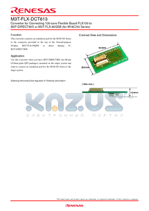 M3T-FLX-DCT613 datasheet - Converter for Connecting 100-core Flexible Board FLX100 to M3T-DIRECT80S or M3T-FLX-80QSB (for M16C/60 Series)