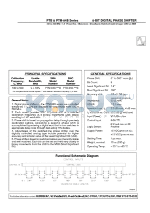 PTM-84B-500B datasheet - 8-BIT DIGITAL PHASE SHIFTER