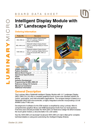 MDL-IDM-L35 datasheet - Intelligent Display Module with