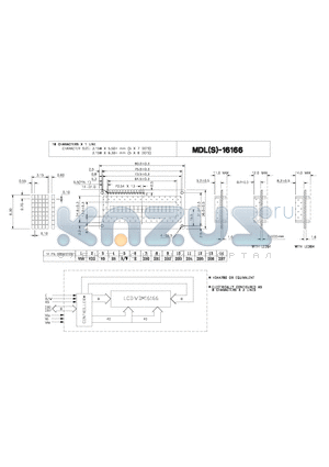 MDLS-16166 datasheet - 12 CHARACTERS X 2 LINES CHARACTER SIZE : 3.15W X 5.50H mm (5 X 7 DOTS), 3.15W X 6.30H mm (5 X 8 DOTS)