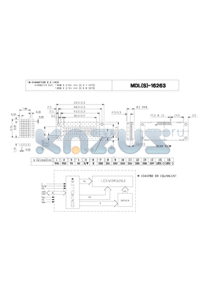 MDLS-16263 datasheet - 16 CHARACTERS X 2 LINES CHARACTER SIZE : 1.85W X 2.75H mm (5 X 7 DOTS), 1.85W X 2.75H mm (5 X 8 DOTS)