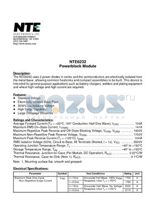 NTE6232 datasheet - Powerblock Module