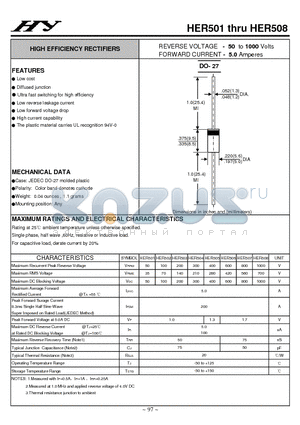 HER504 datasheet - HIGH EFFICIENCY RECTIFIERS