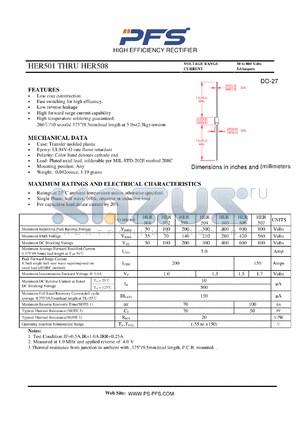 HER505 datasheet - HIGH EFFICIENCY RECTIFIER