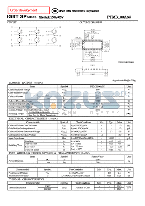 PTMB100A6C datasheet - IGBT SP series Six-Pack 100A 600V