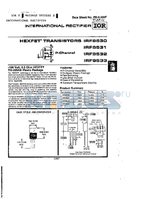 IRF9530 datasheet - TRANSISTORS