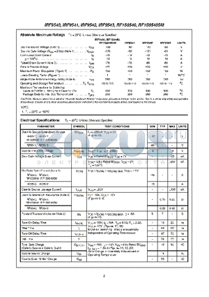 IRF9541 datasheet - P-CHANNEL POWER MOSFETS