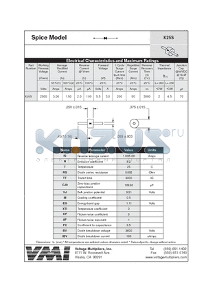K25S datasheet - Spice Model