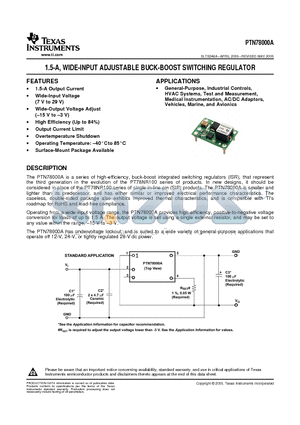 PTN78000AAST datasheet - 1.5-A, WIDE-INPUT ADJUSTABLE BUCK-BOOST SWITCHING REGULATOR