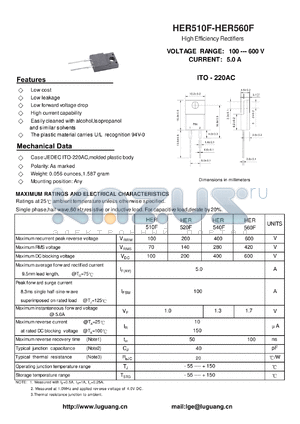 HER540F datasheet - High Efficiency Rectifiers