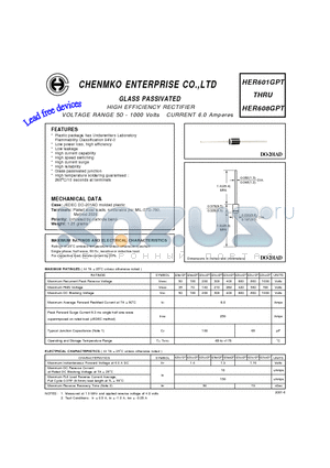 HER602GPT datasheet - HIGH EFFICIENCY RECTIFIER