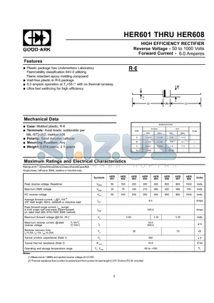 HER603 datasheet - HIGH EFFICIENCY RECTIFIER