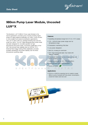 LU974C-R datasheet - 980nm Pump Laser Module, Uncooled