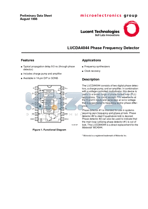 LUCDA4044AAFE datasheet - Phase Frequency Detector