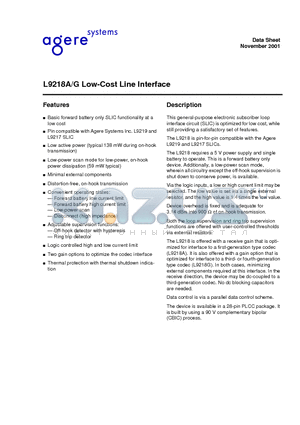 LUCL9218GAR-D datasheet - Low-Cost Line Interface