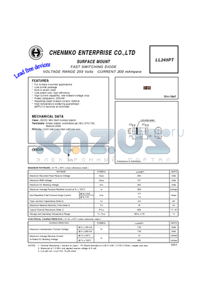 LL245PT datasheet - FAST SWITCHING DIODE