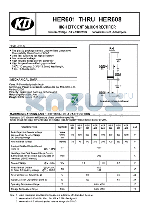 HER606 datasheet - HIGH EFFICIENT SILICON RECTIFIER