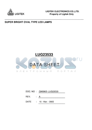 LUG23533 datasheet - SUPER BRIGHT OVAL TYPE LED LAMPS