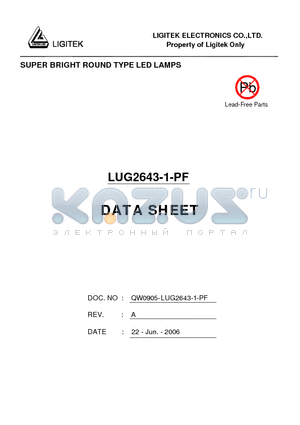 LUG2643-1-PF datasheet - SUPER BRIGHT ROUND TYPE LED LAMPS