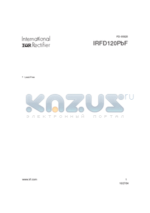 IRFD120PBF datasheet - HEXFET Power MOSFET