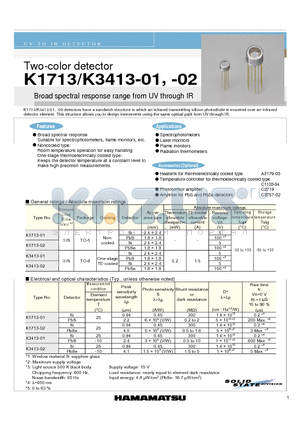 K3413-02 datasheet - Two-color detector