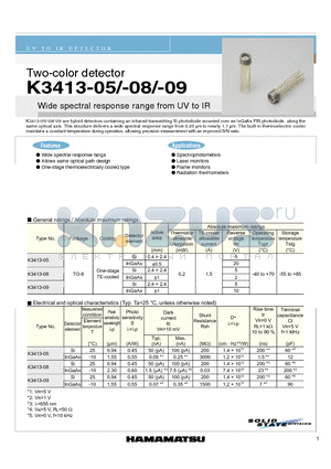 K3413-08 datasheet - Two-color detector