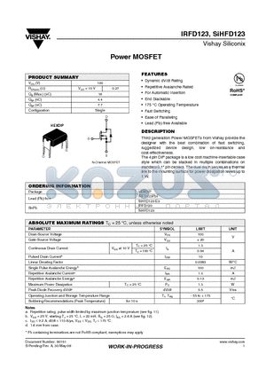 IRFD123 datasheet - Power MOSFET