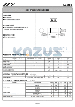 LL4150 datasheet - HIGH-SPEED SWITCHING DIODE