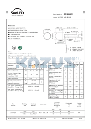 LUGY02M datasheet - 10mm ROUND LED LAMP