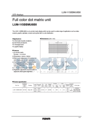 LUM-115BBMU8B0 datasheet - Full color dot matrix unit