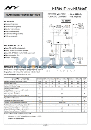 HER804T datasheet - GLASS HIGH EFFICIENCY RECTIFIERS