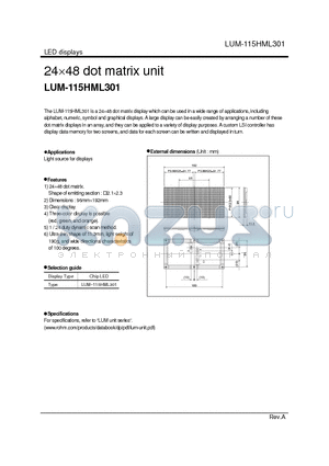 LUM-115HML301 datasheet - 24 x 48 dot matrix unit