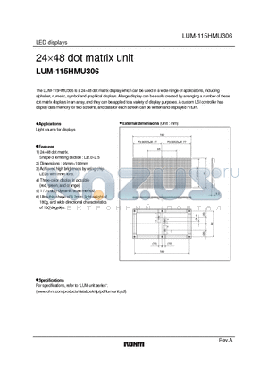 LUM-115HMU306 datasheet - 24 x 48 dot matrix unit